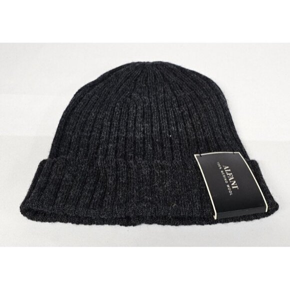 ALFANI Men's Black Dressy Solid Ribbed-Knit Beanie Hat Cap NEW - Picture 1 of 2